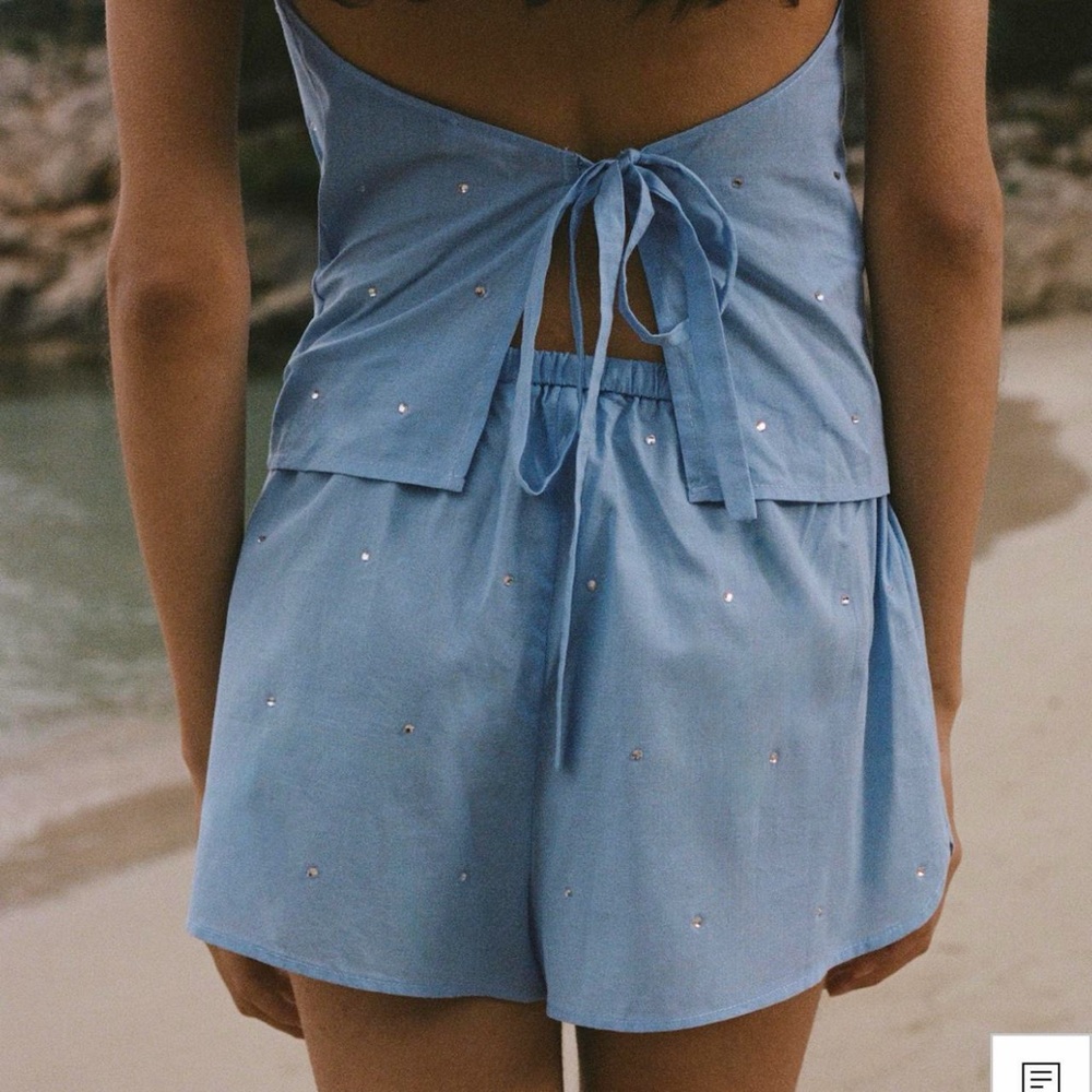 Mango Light Blue Rhinstone Matching Set - Picture 2 of 4